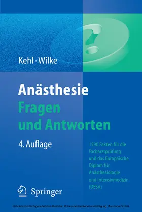 Kehl / Wilke |  Anästhesie. Fragen und Antworten | eBook | Sack Fachmedien