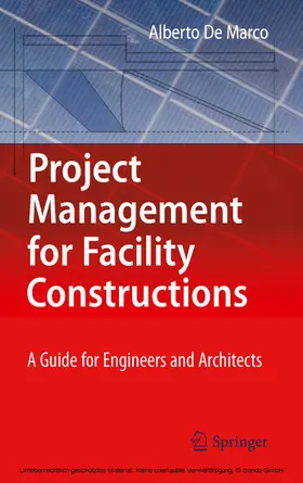 De Marco | Project Management for Facility Constructions | E-Book | sack.de