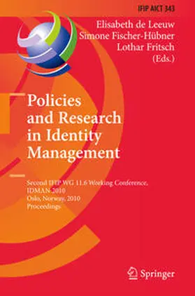 de Leeuw / Fischer-Hübner / Fritsch | Policies and Research in Identity Management | E-Book | sack.de