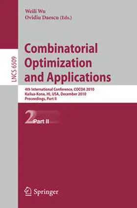 Wu / Daescu | Combinatorial Optimization and Applications | E-Book | sack.de