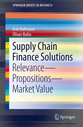 Hofmann / Belin | Supply Chain Finance Solutions | E-Book | sack.de