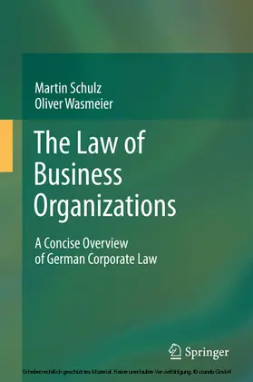 Schulz / Wasmeier | The Law of Business Organizations | E-Book | www.sack.de