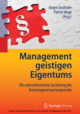 Ensthaler / Wege | Management geistigen Eigentums | E-Book | sack.de