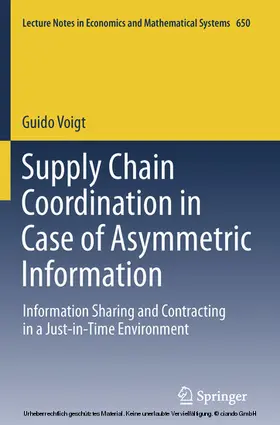 Vogt |  Supply Chain Coordination in Case of Asymmetric Information | eBook | Sack Fachmedien