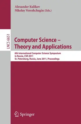 Kulikov / Vereshchagin |  Computer Science - Theory and Applications | Buch |  Sack Fachmedien