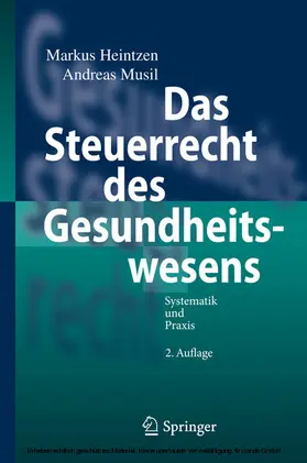 Heintzen / Musil |  Das Steuerrecht des Gesundheitswesens | eBook | Sack Fachmedien