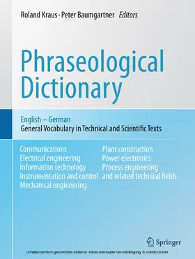 Kraus / Baumgartner | Phraseological Dictionary English - German | E-Book | www.sack.de