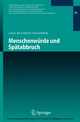 Dolderer | Menschenwürde und Spätabbruch | E-Book | www.sack.de