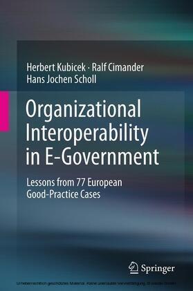 Kubicek / Cimander / Scholl | Organizational Interoperability in E-Government | E-Book | sack.de