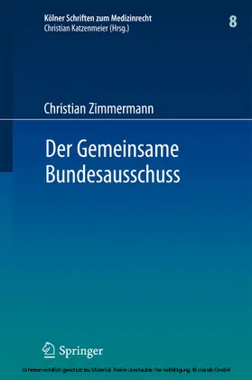 Zimmermann |  Der Gemeinsame Bundesausschuss | eBook | Sack Fachmedien