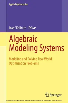 Kallrath | Algebraic Modeling Systems | E-Book | www.sack.de