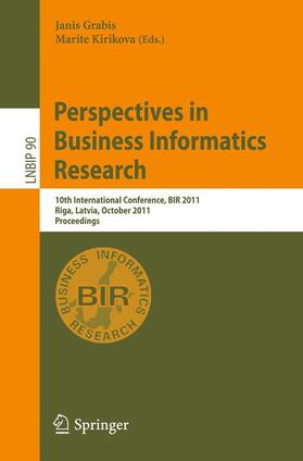 Grabis / Kirikova | Perspectives in Business Informatics Research | Buch | 978-3-642-24510-7 | sack.de