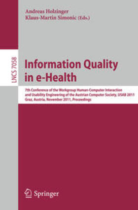 Holzinger / Simonic |  Information Quality in e-Health | eBook | Sack Fachmedien