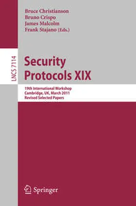 Christianson / Crispo / Malcolm | Security Protocols XIX | E-Book | sack.de