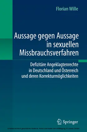 Wille |  Aussage gegen Aussage in sexuellen Missbrauchsverfahren | eBook | Sack Fachmedien