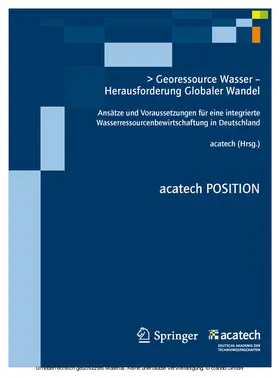 - Deutsche Akademie der Technikwiss | Georessource Wasser - Herausforderung Globaler Wandel | E-Book | www.sack.de