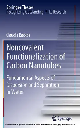 Backes |  Noncovalent Functionalization of Carbon Nanotubes | eBook | Sack Fachmedien