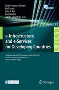 Popescu-Zeletin / Jonas / Villafiorita |  e-Infrastructure and e-Services for Developing Countries | Buch |  Sack Fachmedien