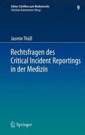 Thüß |  Rechtsfragen des Critical Incident Reportings in der Medizin | Buch |  Sack Fachmedien