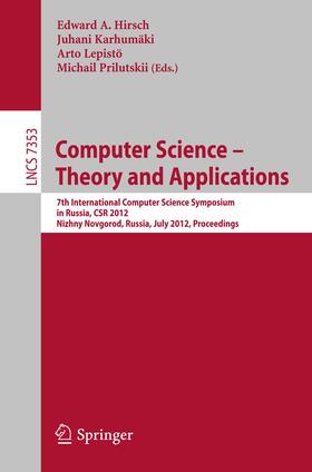 Hirsch / Karhumäki / Lepistö |  Computer Science -- Theory and Applications | Buch |  Sack Fachmedien