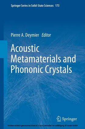 Deymier |  Acoustic Metamaterials and Phononic Crystals | eBook | Sack Fachmedien