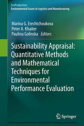 Erechtchoukova / Khaiter / Golinska | Sustainability Appraisal: Quantitative Methods and Mathematical Techniques for Environmental Performance Evaluation | E-Book | sack.de