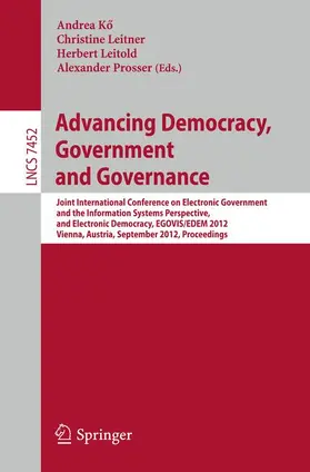 Kö / Prosser / Leitner |  Advancing Democracy, Government and Governance | Buch |  Sack Fachmedien