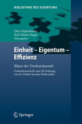 Paqué / Depenheuer | Einheit - Eigentum - Effizienz | Buch | 978-3-642-33113-8 | sack.de