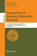 Aseeva / Kozyrev / Babkin |  Perspectives in Business Informatics Research | Buch |  Sack Fachmedien