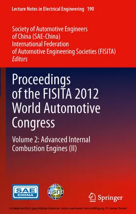 SAE-China / FISITA |  Proceedings of the FISITA 2012 World Automotive Congress | eBook | Sack Fachmedien
