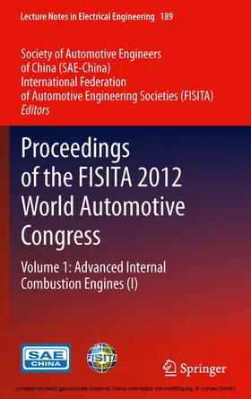 SAE-China / FISITA |  Proceedings of the FISITA 2012 World Automotive Congress | eBook | Sack Fachmedien
