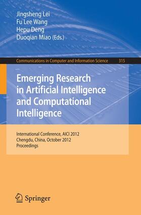 Lei / Miao / Wang |  Emerging Research in Artificial Intelligence and Computational Intelligence | Buch |  Sack Fachmedien