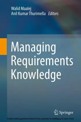Maalej / Thurimella | Managing Requirements Knowledge | E-Book | sack.de