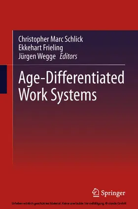 Schlick / Frieling / Wegge | Age-Differentiated Work Systems | E-Book | sack.de
