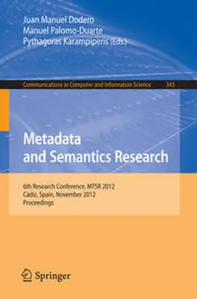 Dodero / Palomo-Duarte / Karampiperis | Metadata and Semantics Research | E-Book | sack.de