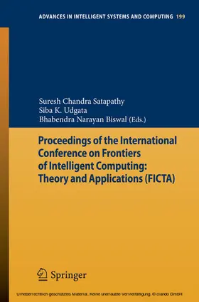Satapathy / Udgata / Biswal | Proceedings of the International Conference on Frontiers of Intelligent Computing: Theory and Applications (FICTA) | E-Book | sack.de