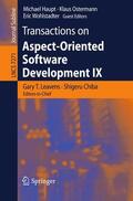 Leavens / Chiba / Wohlstadter |  Transactions on Aspect-Oriented Software Development IX | Buch |  Sack Fachmedien