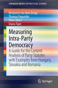 von dem Berge / Tipei / Poguntke |  Measuring Intra-Party Democracy | Buch |  Sack Fachmedien