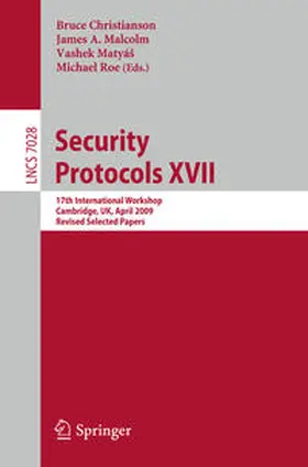 Christianson / Malcolm / Matyáš | Security Protocols XVII | E-Book | sack.de