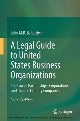 Balouziyeh | A Legal Guide to United States Business Organizations | E-Book | www.sack.de