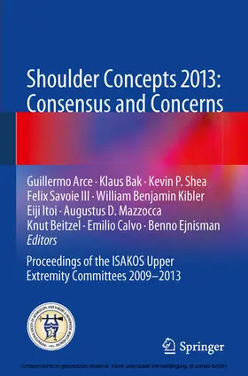 Arce / Bak / Ejnisman |  Shoulder Concepts 2013: Consensus and Concerns | eBook | Sack Fachmedien