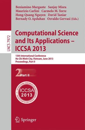 Murgante / Misra / Carlini |  Computational Science and Its Applications -- ICCSA 2013 | Buch |  Sack Fachmedien