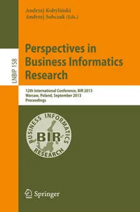 Sobczak / Kobylinski |  Perspectives in Business Informatics Research | Buch |  Sack Fachmedien