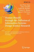 Pries-Heje / Venable / DeGross |  Human Benefit through the Diffusion of Information Systems Design Science Research | Buch |  Sack Fachmedien