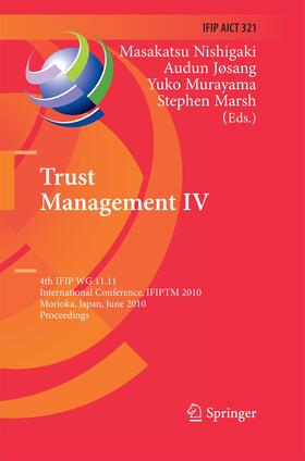 Nishigaki / Marsh / Josang |  Trust Management IV | Buch |  Sack Fachmedien