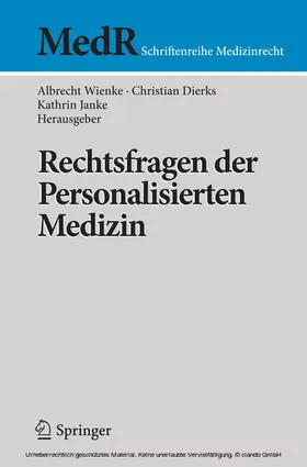 Wienke / Dierks / Janke | Rechtsfragen der Personalisierten Medizin | E-Book | www.sack.de