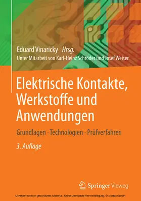 Vinaricky |  Elektrische Kontakte, Werkstoffe und Anwendungen | eBook | Sack Fachmedien