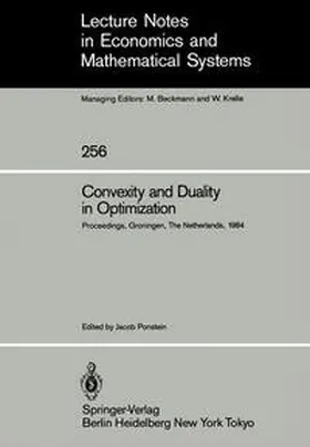 Ponstein |  Convexity and Duality in Optimization | eBook | Sack Fachmedien