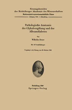 Doerr |  Pathologische Anatomie der Glykolvergiftung und des Alloxandiabetes | eBook | Sack Fachmedien