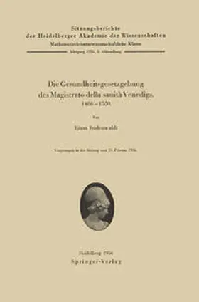 Rodenwaldt |  Die Gesundheitsgesetzgebung des Magistrato della sanità Venedigs. 1486-1500 | eBook | Sack Fachmedien